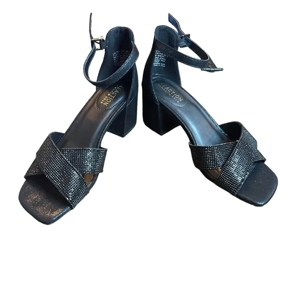 KENNETH COLE REACTION Mix X Band Dress Sandal Black NEW Size 7